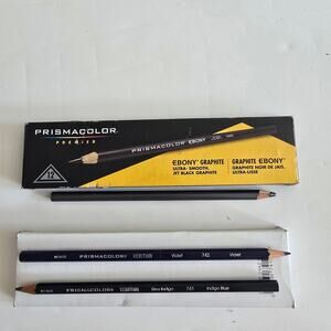 Prismacolor Premier Ebony Graphite, Verithin Blue Indigo Pencils, Violet Pencils